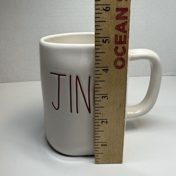 Rae Dunn Red Lettering JINGLE Holiday White Large Coffee Mug New - Picture 7 of 7